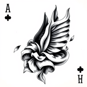 Black & Grey Ink Card Tattoo