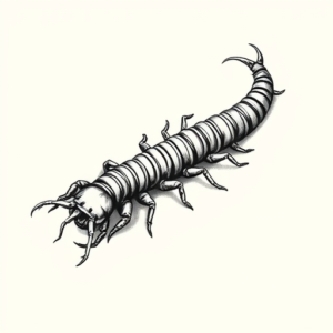 Black & Grey Ink Centipede Tattoo