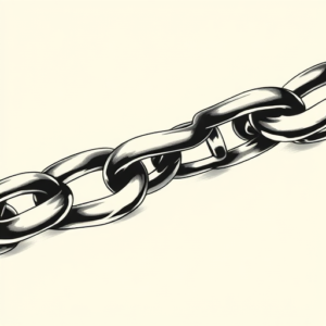 Black & Grey Ink Chain Tattoo