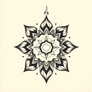 Black & Grey Ink Chakra Tattoo