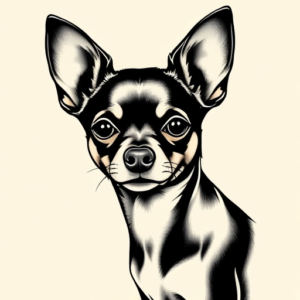 Black & Grey Ink Chihuahua Tattoo
