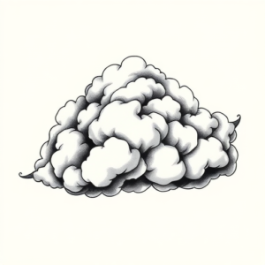 Black & Grey Ink Cloud Tattoo