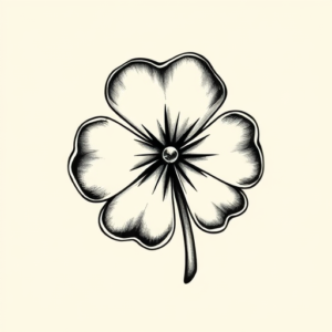 Black & Grey Ink Clover Tattoo