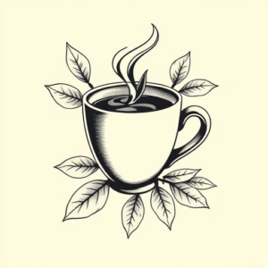 Black & Grey Ink Coffee Tattoo