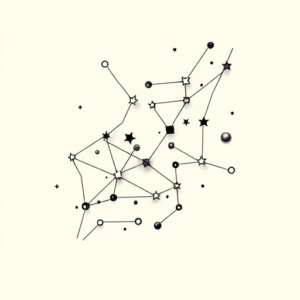Black & Grey Ink Constellation Tattoo