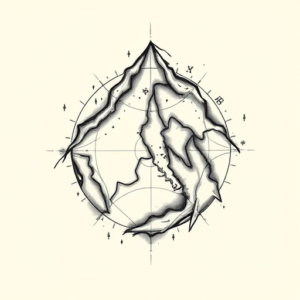 Black & Grey Ink Coordinates Tattoo