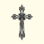 Black & Grey Ink Cross Tattoo