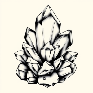 Black & Grey Ink Crystal Tattoo