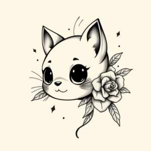 Black & Grey Ink Cute Tattoo