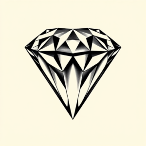 Black & Grey Ink Diamond Tattoo