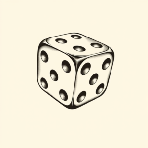 Black & Grey Ink Dice Tattoo