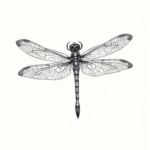 Black & Grey Ink Dragonfly Tattoo