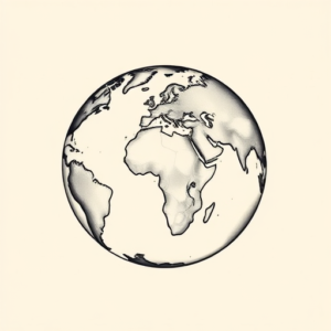 Black & Grey Ink Earth Tattoo