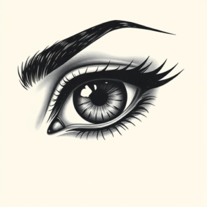 Black & Grey Ink Eye Tattoo