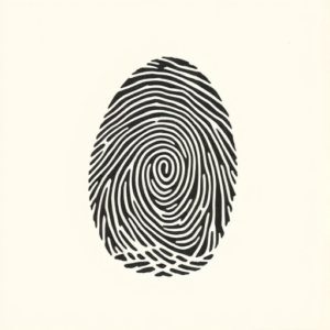Black & Grey Ink Fingerprint Tattoo
