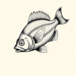 Black & Grey Ink Fish Tattoo