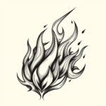 Black & Grey Ink Flame Tattoo