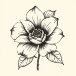 Black & Grey Ink Flower Tattoo
