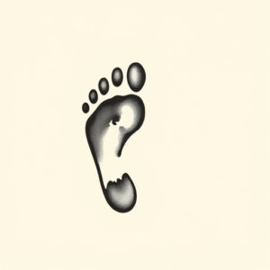 Black & Grey Ink Footprint Tattoo