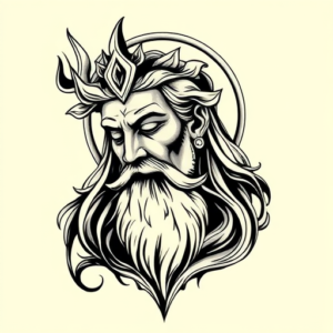 Black & Grey Ink God Tattoo