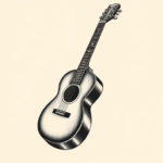 Black & Grey Ink Guitar Tattoo