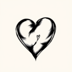 Black & Grey Ink Heart Tattoo