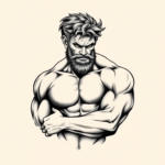 Black & Grey Ink Hercules Tattoo