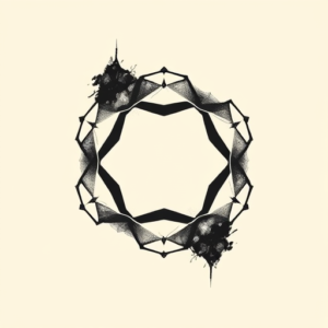 Black & Grey Ink Hexagon Tattoo