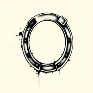 Black & Grey Ink Horseshoe Tattoo