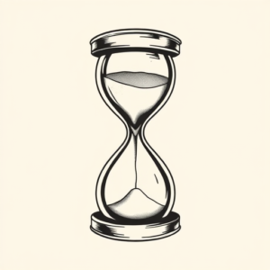 Black & Grey Ink Hourglass Tattoo