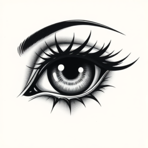 Black & Grey Ink Iris Tattoo