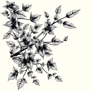 Black & Grey Ink Ivy Tattoo