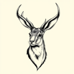 Black & Grey Ink Jackalope Tattoo