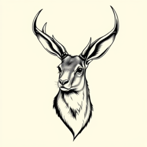 Black & Grey Ink Jackalope Tattoo