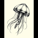 Black & Grey Ink Jellyfish Tattoo