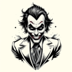 Black & Grey Ink Joker Tattoo