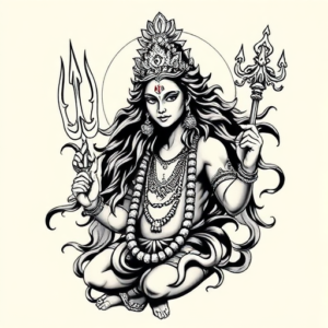 Black & Grey Ink Kali Tattoo