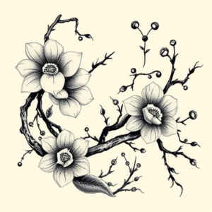 Black & Grey Ink Kintsugi Tattoo