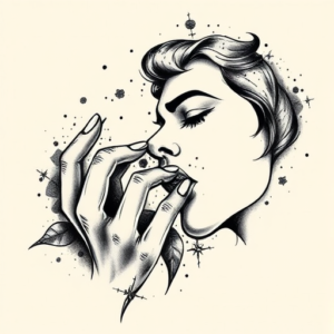 Black & Grey Ink Kiss Tattoo