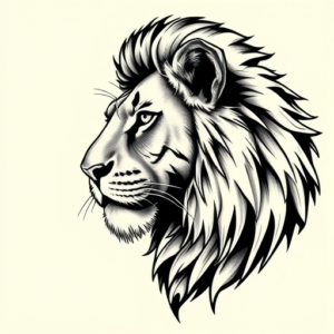 Black & Grey Ink Leo Tattoo