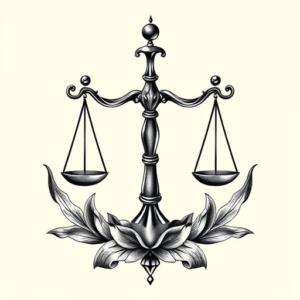 Black & Grey Ink Libra Tattoo