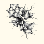 Black & Grey Ink Lightning Tattoo