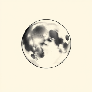 Black & Grey Ink Moon Tattoo