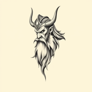 Black & Grey Ink Odin Tattoo