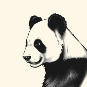 Black & Grey Ink Panda Tattoo