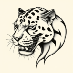 Black & Grey Ink Panther Tattoo