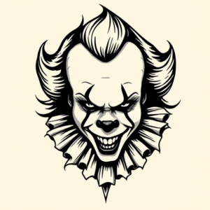 Black & Grey Ink Pennywise Tattoo