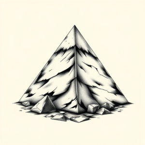 Black & Grey Ink Pyramid Tattoo