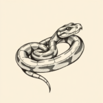 Black & Grey Ink Rattlesnake Tattoo