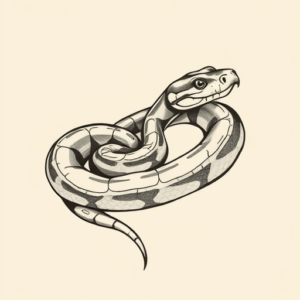 Black & Grey Ink Rattlesnake Tattoo